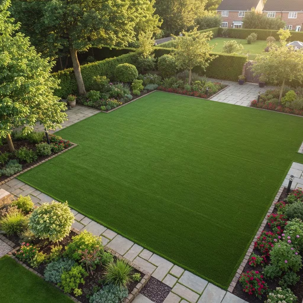 Jardín con Césped Artificial - Proyecto de jardinería en Instalación