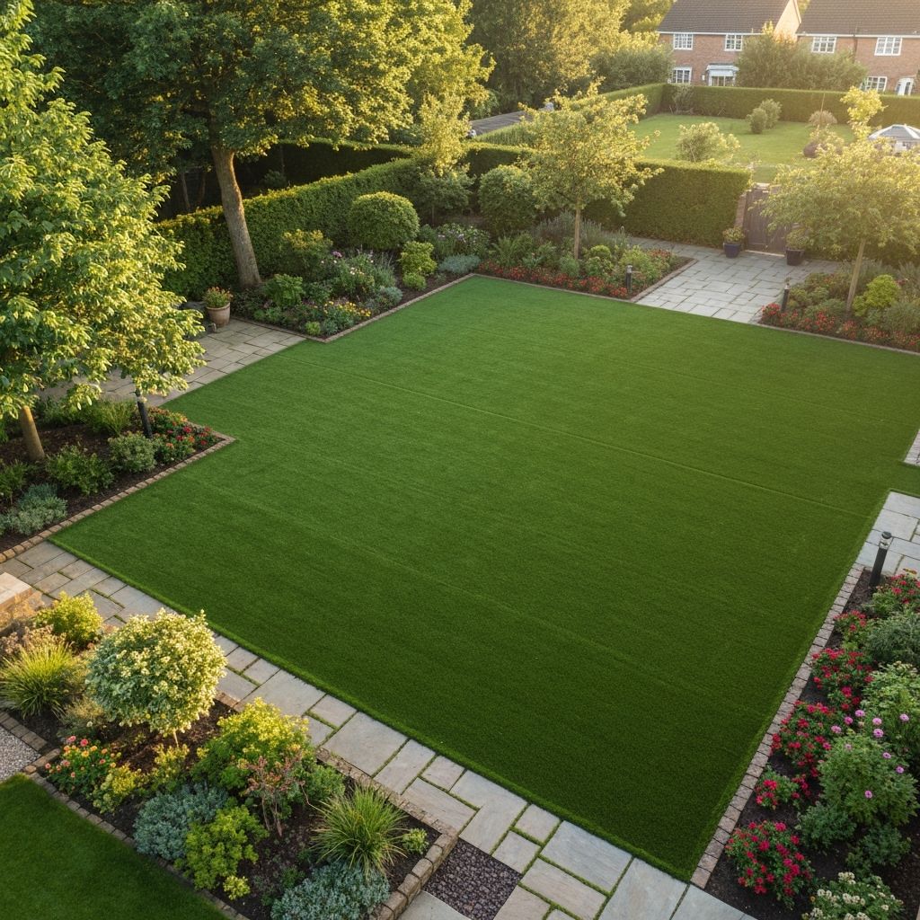 Jardín con Césped Artificial - Proyecto de jardinería en Instalación